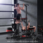 All-in-One Home Gym Power Tower with Weight Bench, Dip Bars & Pull Up Bar for Push-ups, Dips, Pull-ups, Leg Raises