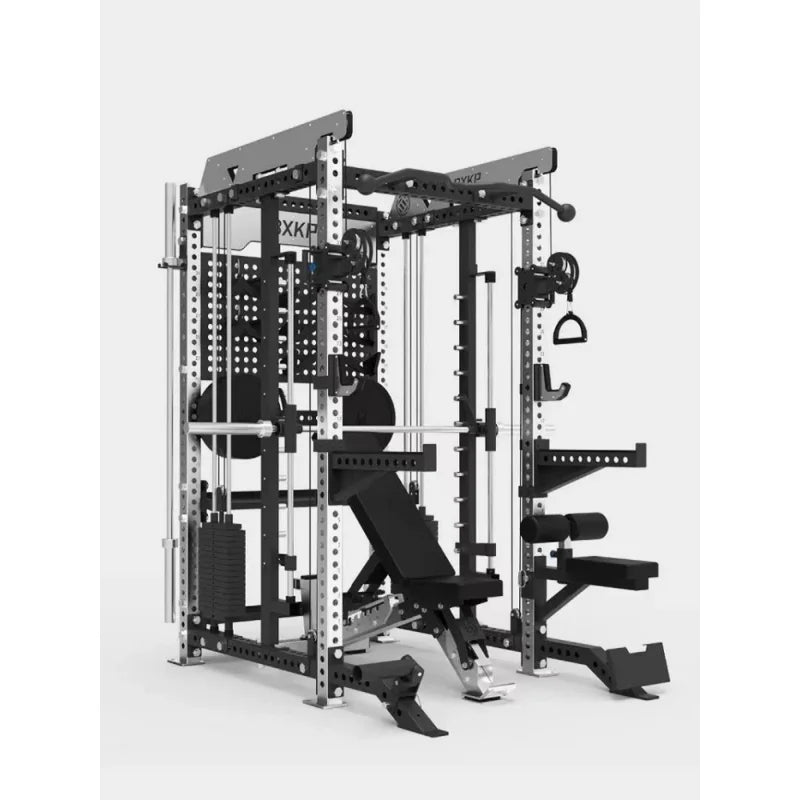 Pin Loaded Smith Machine Multi Function Squat Rack Commercial Home Gym Strength Training Equipment with Cable System & Pec Fly