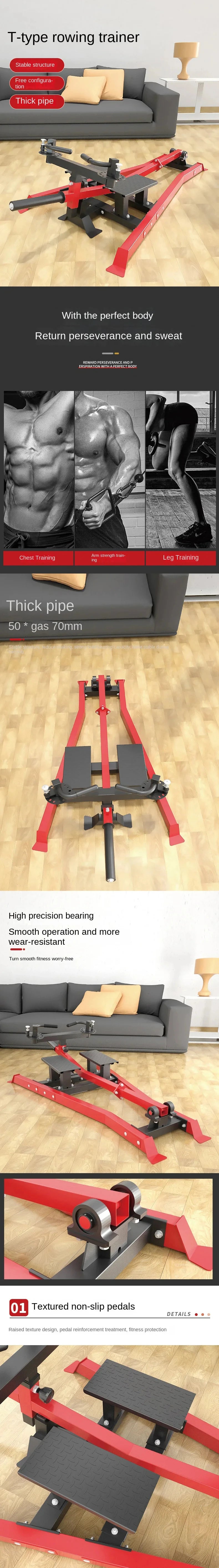T-Bar Row Platform Landmine Attachment, Single Station Low & High Push Pull Trainer, Home Gym Full-Body Strength Training Equipm