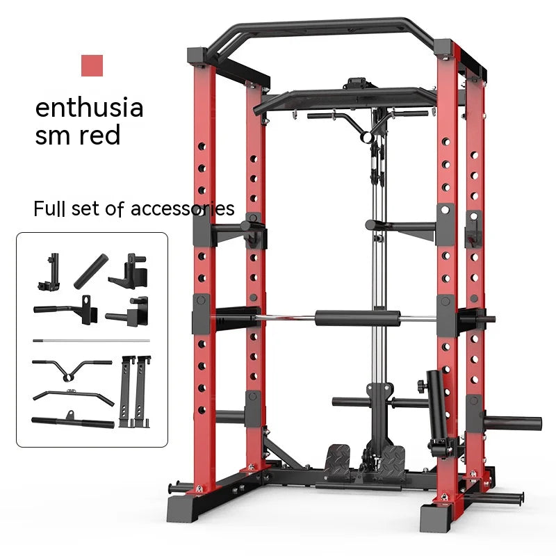 Multifunctional Power Rack with Lat Pulldown - Commercial Grade Home Gym Squat Cage for Weightlifting, Bench Press & Strength Tr