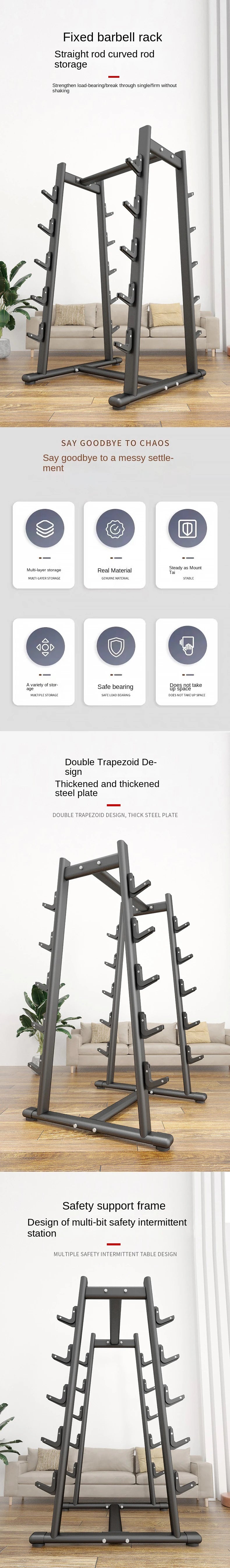 Heavy Duty Barbell Storage Rack, Barbell Bar Holder, Weight Bar Stand Organizer for Home Gym, Commercial Grade Steel Fitness Equ