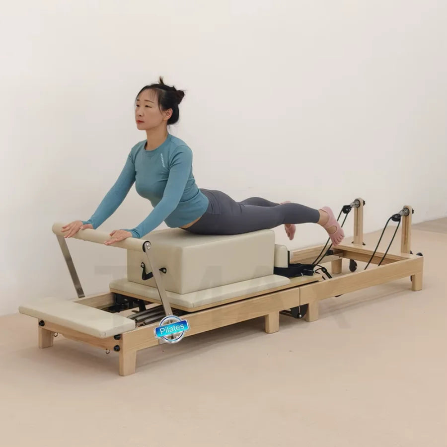 Foldable Pilates Reformer Bed Home Yoga Core Training Bed Large Body Shaping Fitness Equipment