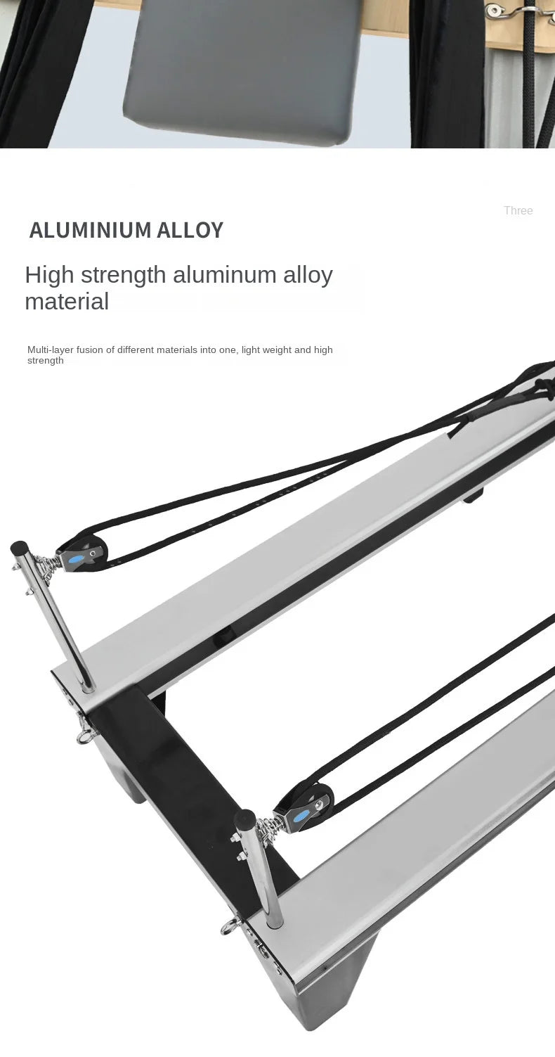 Professional Pilates Reformer Machine Aluminum Alloy Full Track Core Bed for Yoga Studio Gym