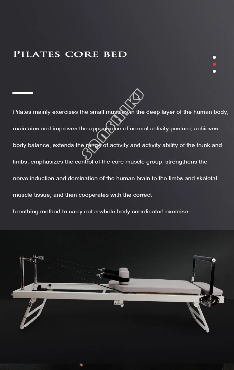 Foldable Pilates Reformer Machine Home Gym Equipment Yoga Bed Resistance Bands Full Body Workout Trainer