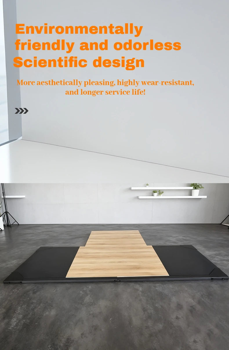 Weightlifting Platform with Shock Absorbing Rubber Pads, Deadlift Squat Training Floor Mat, Home Gym Equipment