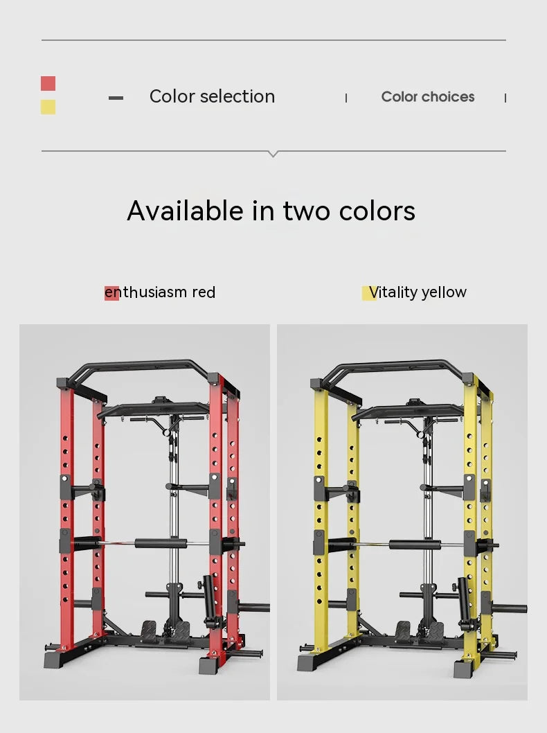 Multifunctional Power Rack with Lat Pulldown - Commercial Grade Home Gym Squat Cage for Weightlifting, Bench Press & Strength Tr