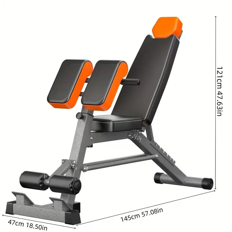 Adjustable Roman Chair Hyperextension Bench Back Extension Abdominal Core Trainer Home Gym Fitness Equipment