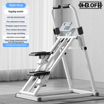 Foldable Vertical Stair Climber Machine with Handrail Digital Display for Home Gym Full Body Cardio Workout Fitness Equipment