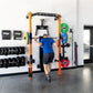 Foldable Wall Mounted Squat Rack with Pull Up Bar, Adjustable Steel Home Gym Power Rack Space Saving Weight Lifting Station