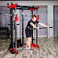 Multifunctional All-in-One Smith Machine Cable Crossover Trainer, Heavy Duty Full Body Strength Training Gym Equipment with Weig