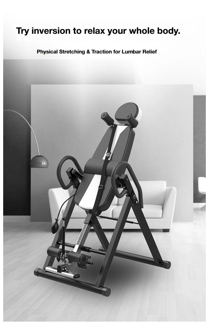 Inversion Table with Adjustable Headrest Back Stretcher Home Gym Fitness Equipment