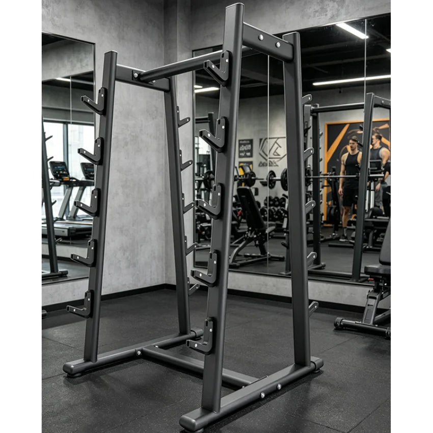 Heavy Duty Barbell Storage Rack, Barbell Bar Holder, Weight Bar Stand Organizer for Home Gym, Commercial Grade Steel Fitness Equ
