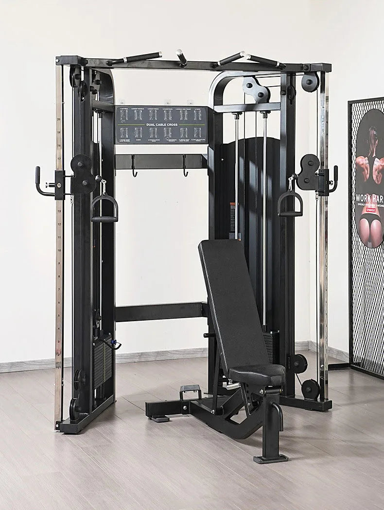 Commercial Dual Cable Crossover Machine Functional Trainer Home Gym Fitness Equipment For Full Body Workout