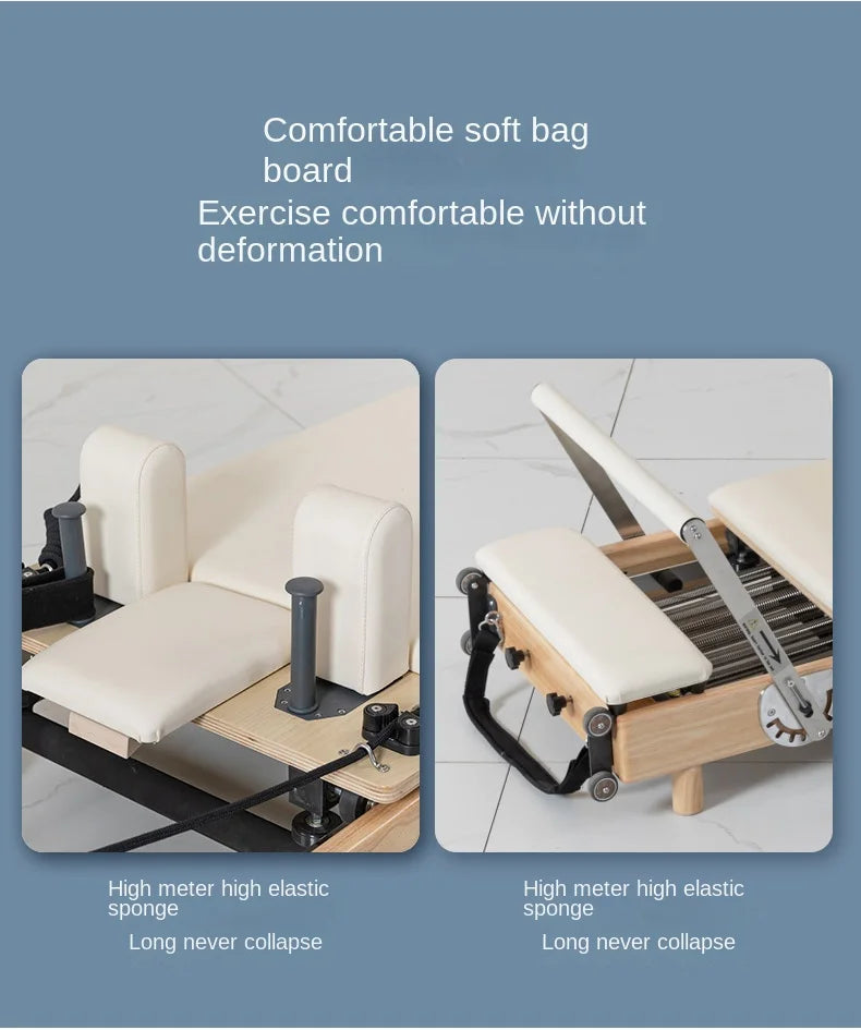 Foldable Pilates Reformer Bed Home Yoga Core Training Bed Large Body Shaping Fitness Equipment