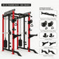 Pin Loaded Smith Machine Multi Function Squat Rack Commercial Home Gym Strength Training Equipment with Cable System & Pec Fly