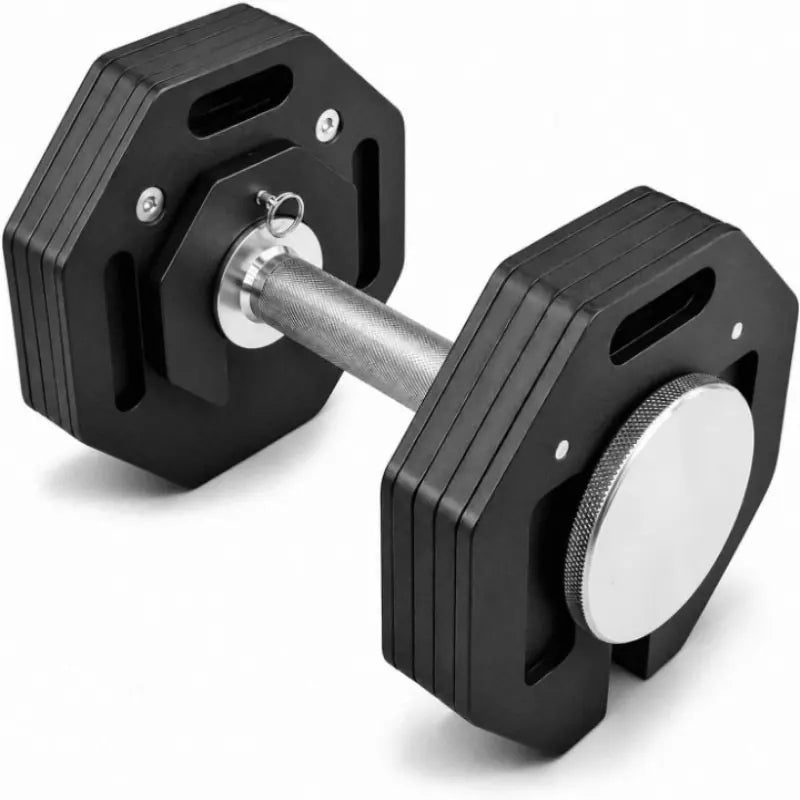 Single octagonal 1kg incrementing all-steel detachable dumbbell, adjustable, space-saving.