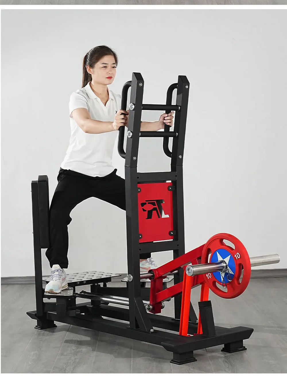 Hip Thrust Machine, Heavy Duty Glute Trainer with Weight Plate Loading, for Home Gym & Commercial Studio