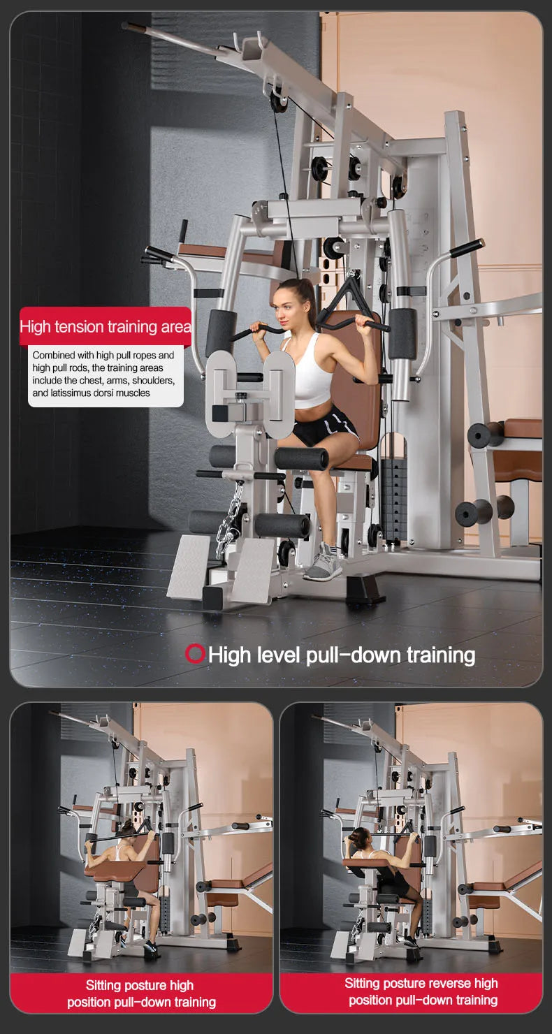 Multi Function Home Gym Equipment, Multi Purpose Strength Training Station for Full Muscle Training, Home & Small Gym Use