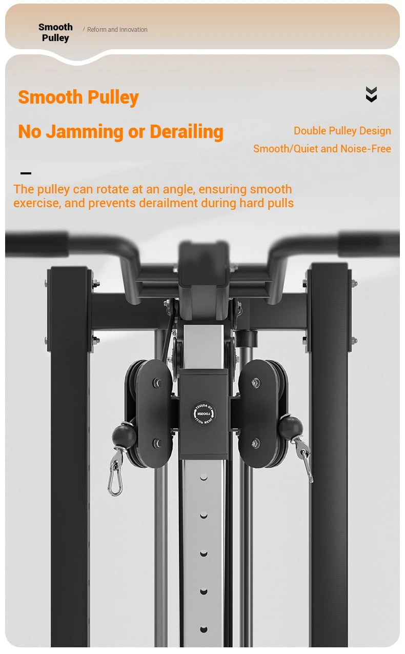 Compact Home Gym Cable Machine with Weight Stack Pull Up Bar Foldable Chest Fly Arm Lat Pulldown Strength Training Equipment