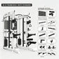 Pin Loaded Smith Machine Multi Function Squat Rack Commercial Home Gym Strength Training Equipment with Cable System & Pec Fly