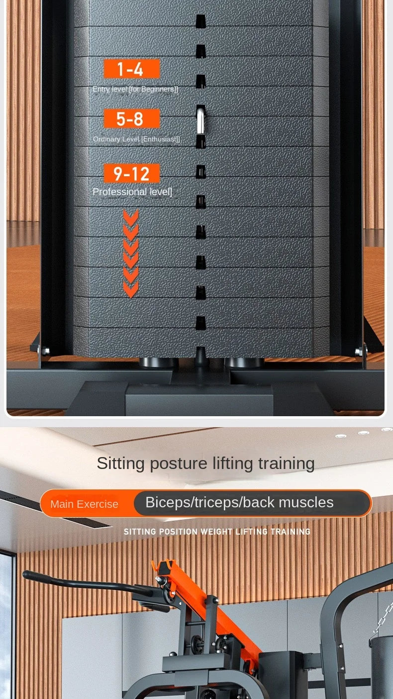 Multi-Function Home Gym Station All-in-One Strength Training Equipment with Punching Bag for Full Body Workout