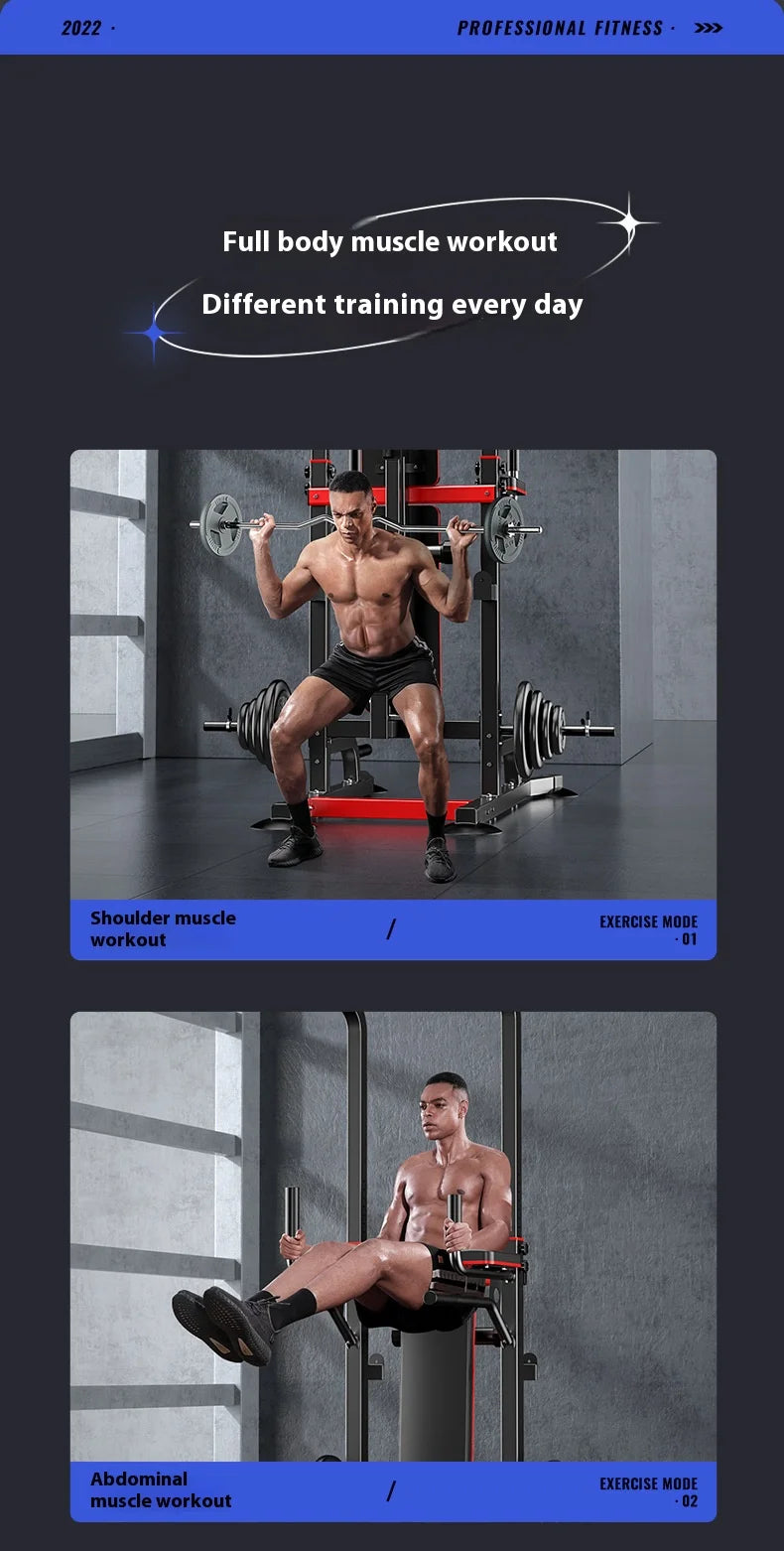All-in-One Home Gym Power Tower with Weight Bench, Dip Bars & Pull Up Bar for Push-ups, Dips, Pull-ups, Leg Raises