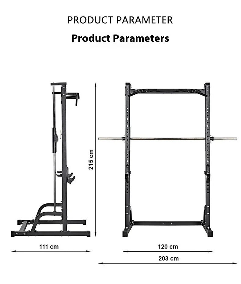 Smith Machine Squat Rack with Pull Up Bar - Heavy Duty Home Gym Power Cage for Weightlifting, Bench Press & Full Body Strength T