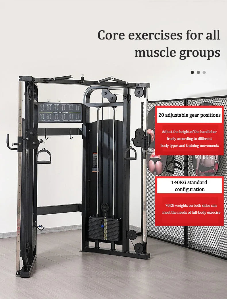 Commercial Dual Cable Crossover Machine Functional Trainer Home Gym Fitness Equipment For Full Body Workout