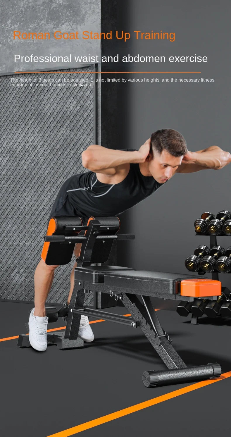 Adjustable Roman Chair Hyperextension Bench Back Extension Abdominal Core Trainer Home Gym Fitness Equipment