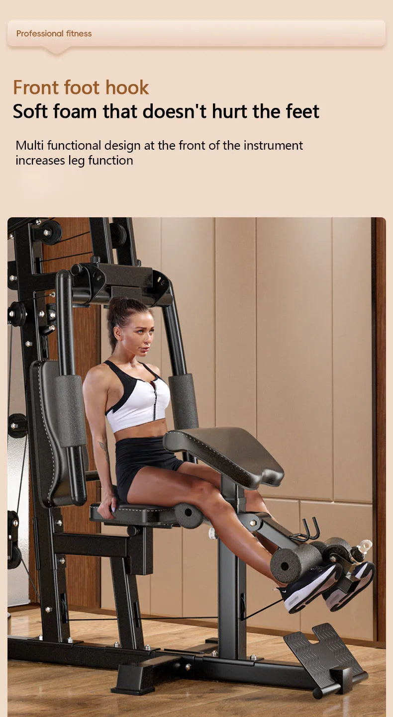 Home Single Station Gym Machine Multi-Functional Weight Training System For Full Body Strength Workout