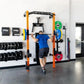 Foldable Wall Mounted Squat Rack with Pull Up Bar, Adjustable Steel Home Gym Power Rack Space Saving Weight Lifting Station