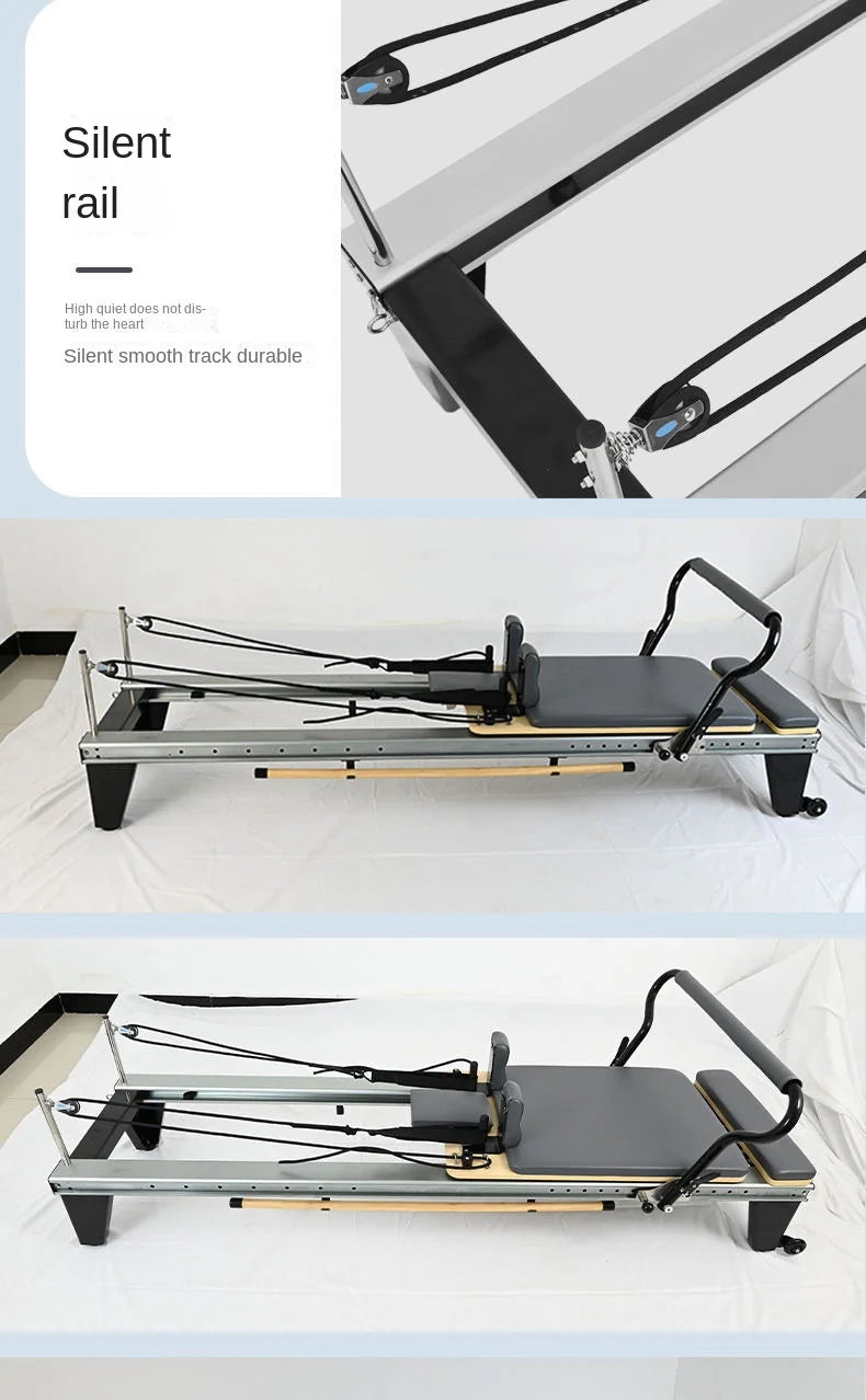 Professional Pilates Reformer Machine Aluminum Alloy Full Track Core Bed for Yoga Studio Gym