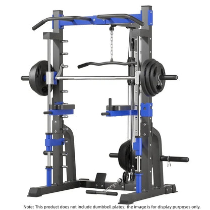 Multi-Function Smith Machine with Cable Crossover, Home Gym Power Rack with Pull-Up Bar & Lat Pulldown, Total Muscle Training St