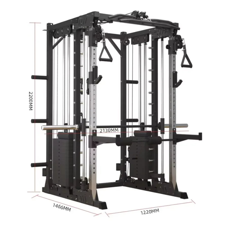 Multi-Function Smith Machine Home Gym Smith Rack Cable Crossover Fly Station Squat Bench Press Weight Lifting Fitness Equipment