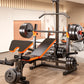 10-in-1 Multifunctional Home Gym Weight Bench Set with Squat Rack Lat Pulldown Preacher Curl Bench Press Station