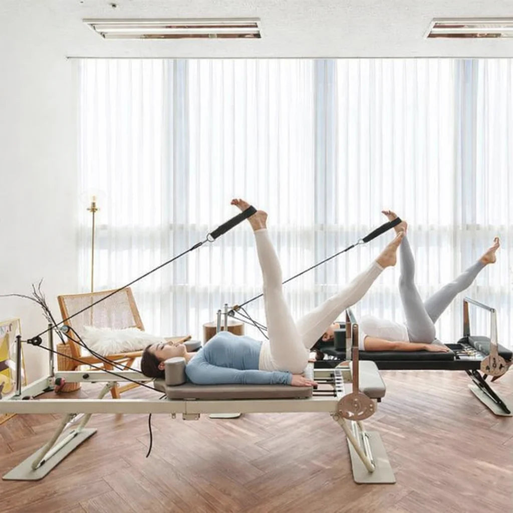 Foldable Pilates Reformer Machine Home Gym Equipment Yoga Bed Resistance Bands Full Body Workout Trainer