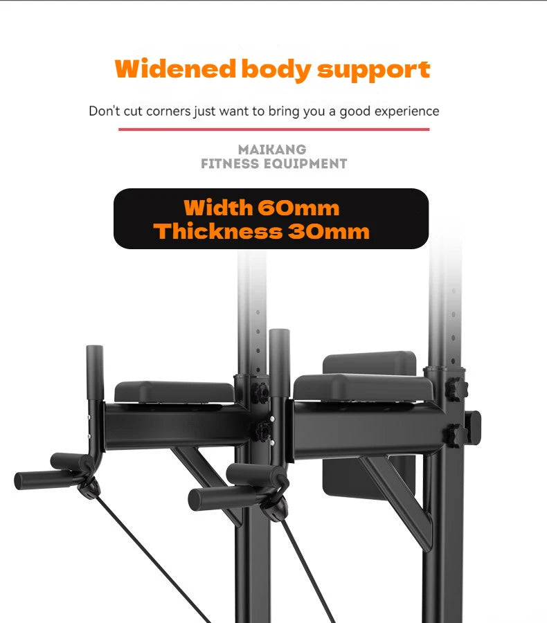 Multifunctional Free Standing Pull Up Bar Station, Space-Saving Power Tower for Home Gym, for Adults & Kids Strength Training