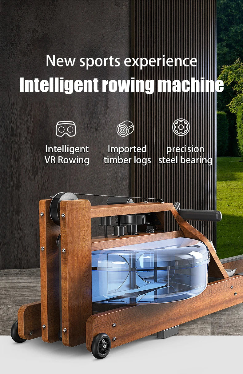 High Quality Wooden Water Rower Water Rowing Machine Home Gym Fitness Equipment Indoor Bodybuilding Aerobic Training Machine