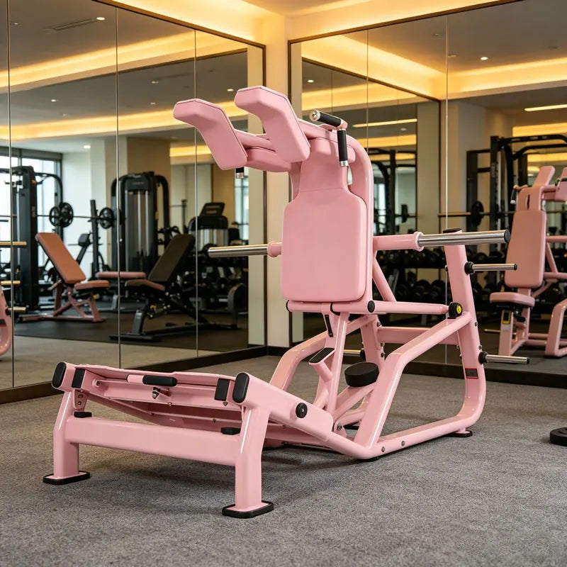 Pink Commercial Hack Squat Machine Plate Loaded 2-in-1 Leg Press Gym Equipment for Home & Studio Leg Strength Training
