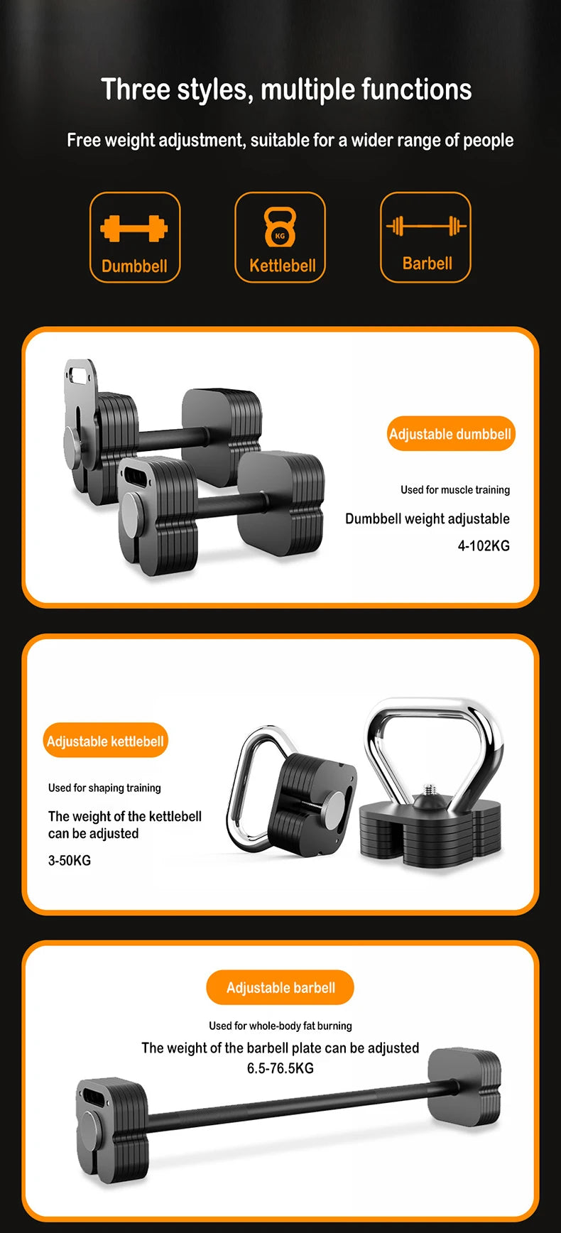2026 Durable Solid Steel Adjustable Dumbbell 4kg-102kg Quick Adjust 2kg Step Square Plug In Dumbbell For Home Full Body Muscle B