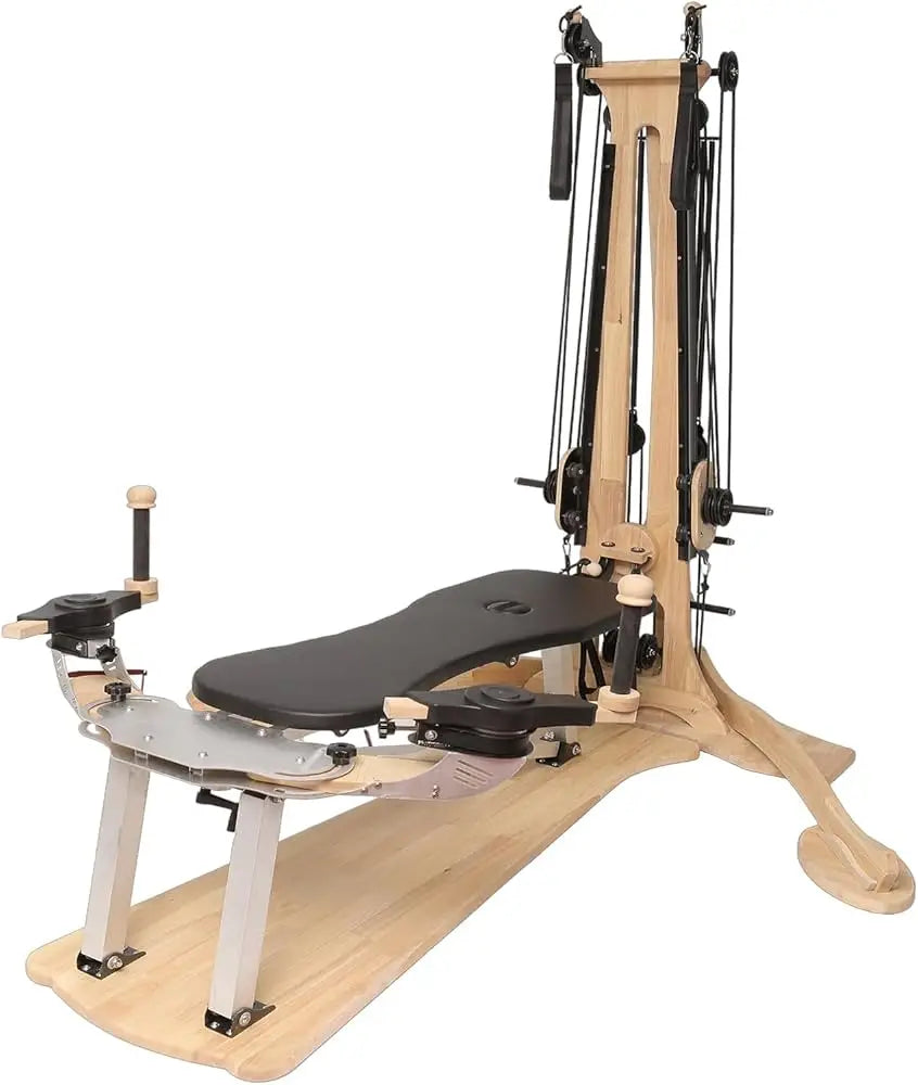 Wooden Pilates Reformer with Tower Gym Equipment for Yoga Studio Home Core Training Fitness Machine