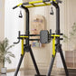 Foldable Free Standing Pull Up Bar Station, Multi-Function Home Gym Dip Station, Adjustable Height Chin Up Bar for Adults Kids