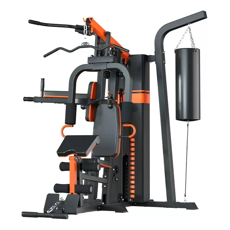 Multi-Function Home Gym Station All-in-One Strength Training Equipment with Punching Bag for Full Body Workout
