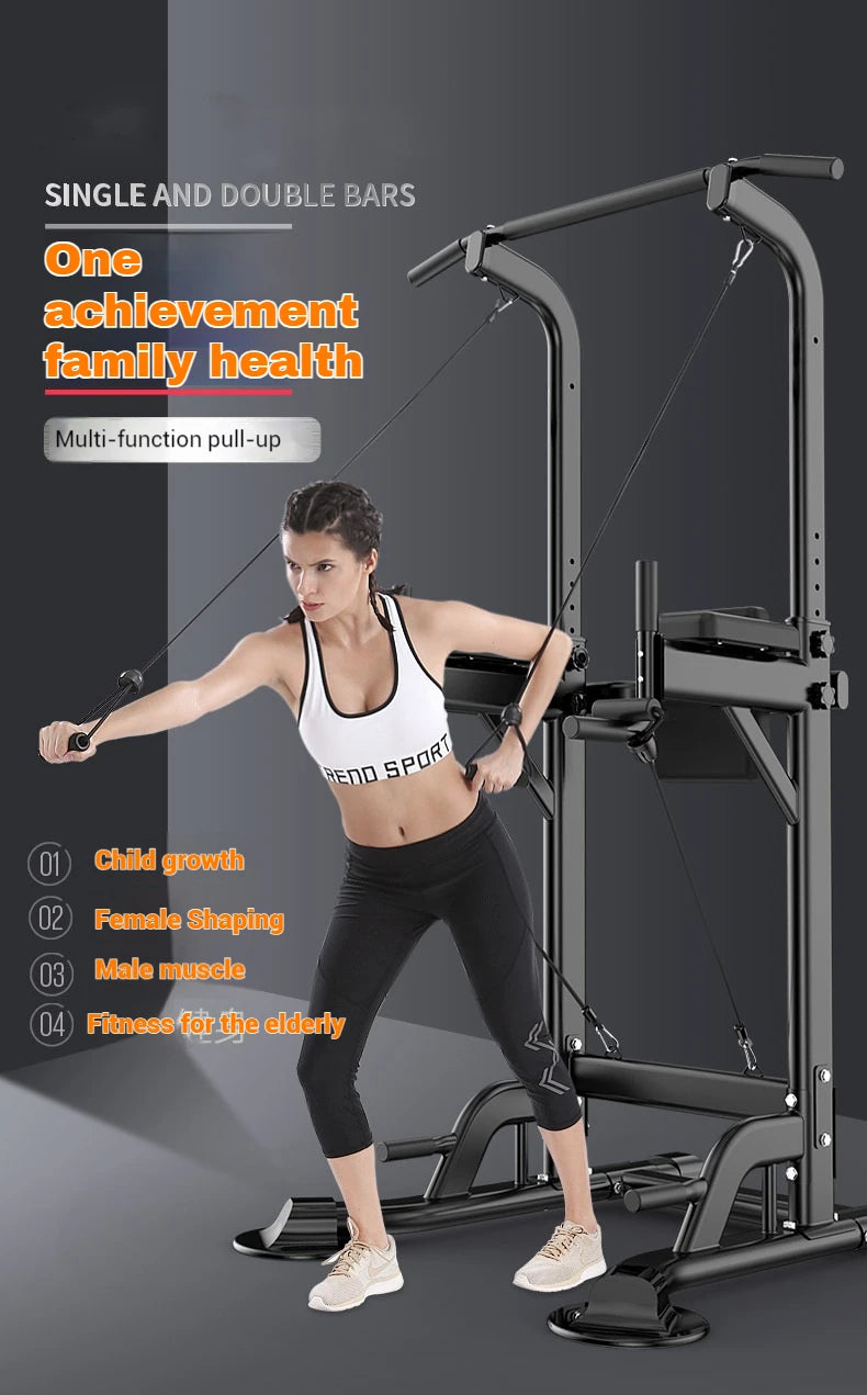 Multifunctional Free Standing Pull Up Bar Station, Space-Saving Power Tower for Home Gym, for Adults & Kids Strength Training