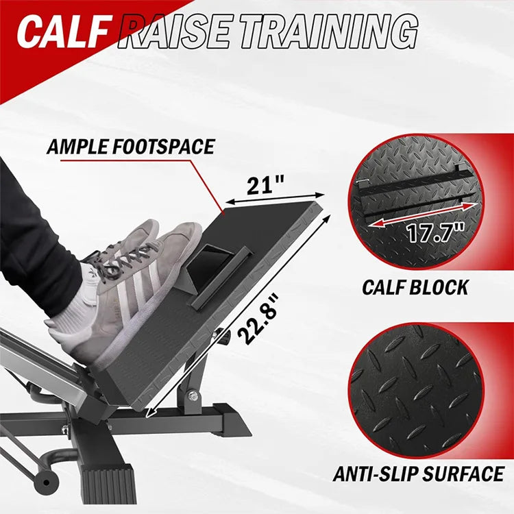 Leg Press Machine for Home Gym, Seated Calf Raise and Hack Squat Equipment, Lower Body Strength Trainer