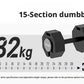 Single octagonal 1kg incrementing all-steel detachable dumbbell, adjustable, space-saving.