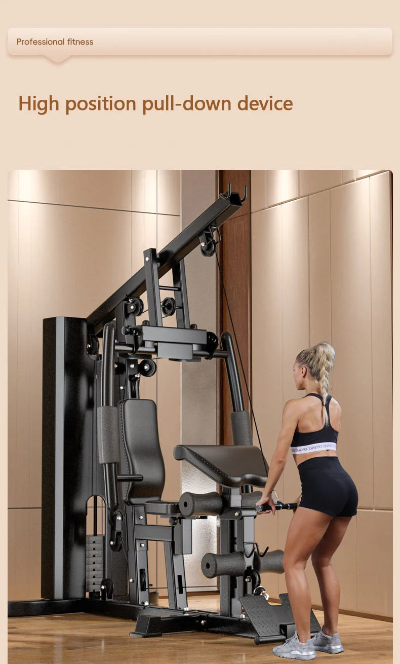 Home Single Station Gym Machine Multi-Functional Weight Training System For Full Body Strength Workout