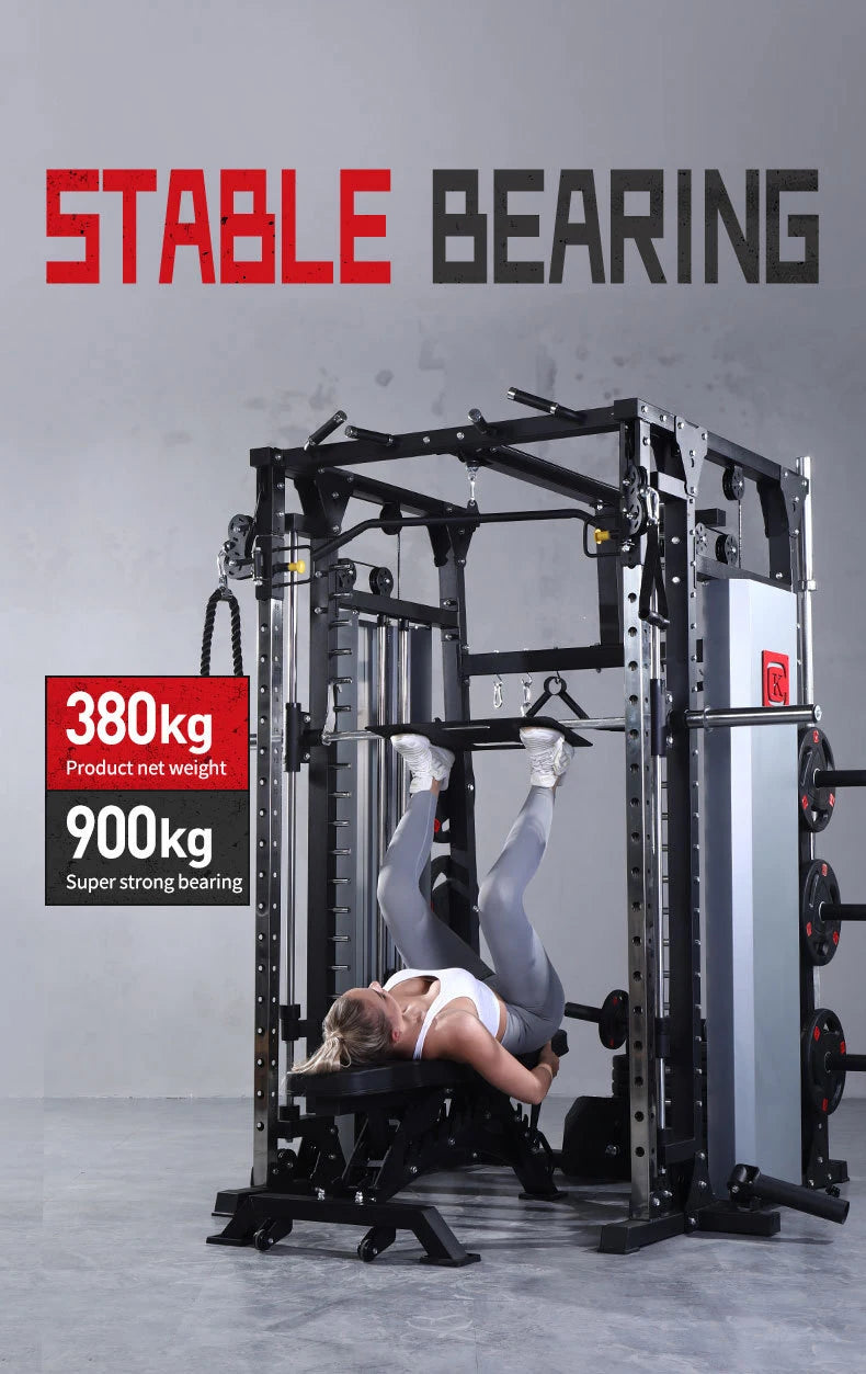 Smith Machine Power Rack Multifunctional Squat Rack Cable Crossover Integrated Comprehensive Home Gym Fitness Equipment
