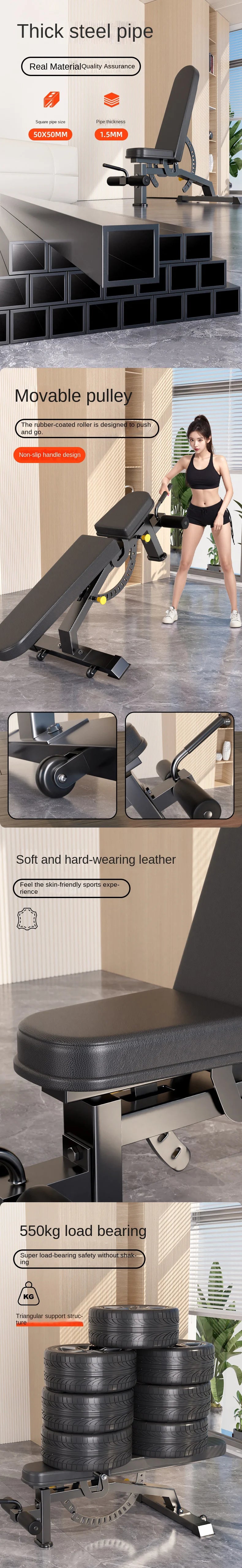 Adjustable Heavy Duty Dumbbell Bench Multifunction Fitness Weight Bench Fly Bench for Home Gym Workout