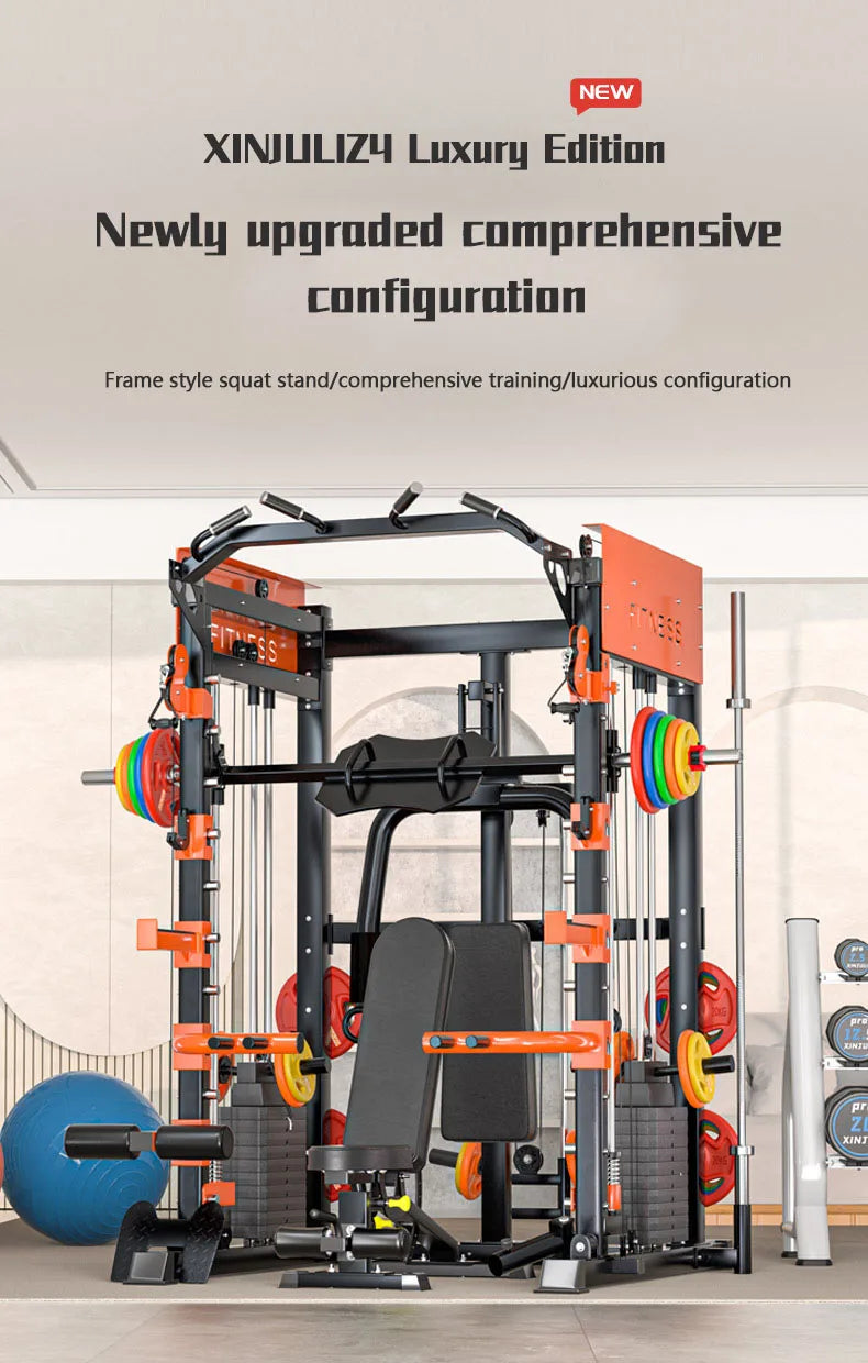 Multi Functional Smith Machine, Large Comprehensive Trainer, Home Fitness Equipment, Squat, Gantry, Bird, Bench, Push Stand